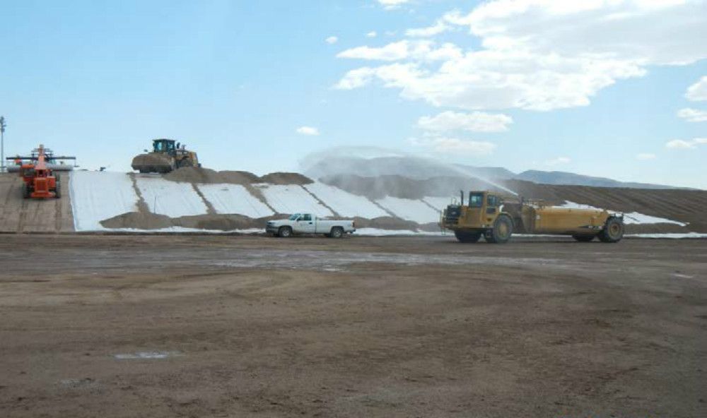 Installation of a geosynthetic clay liner over the northern portion of the TIMET site to help prevent dust generation and erosion of site soils.