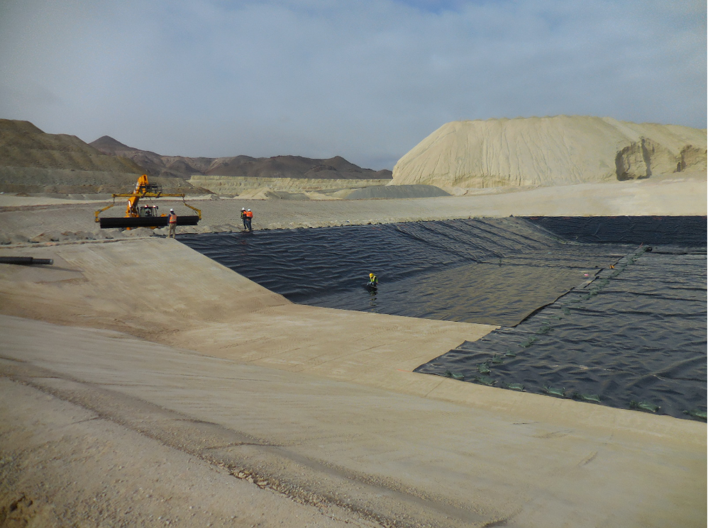 Picture of Pond E mostly lined with HDEP liner
