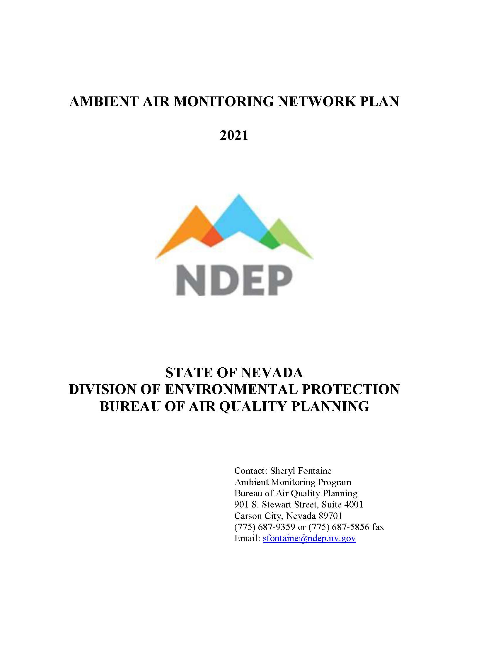 2021 Ambient Air Monitoring Network Plan