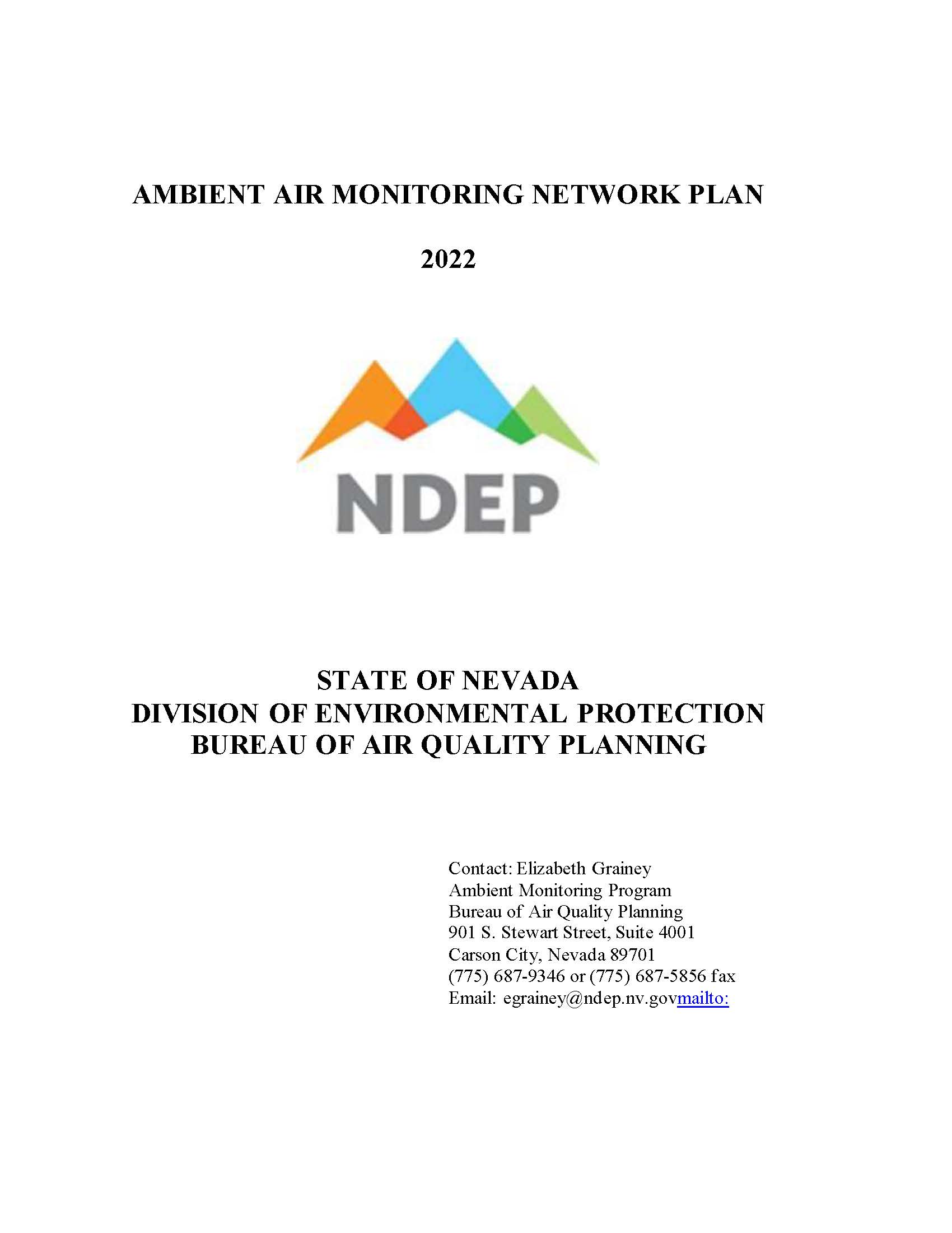 2022 Ambient Air Monitoring Network Plan
