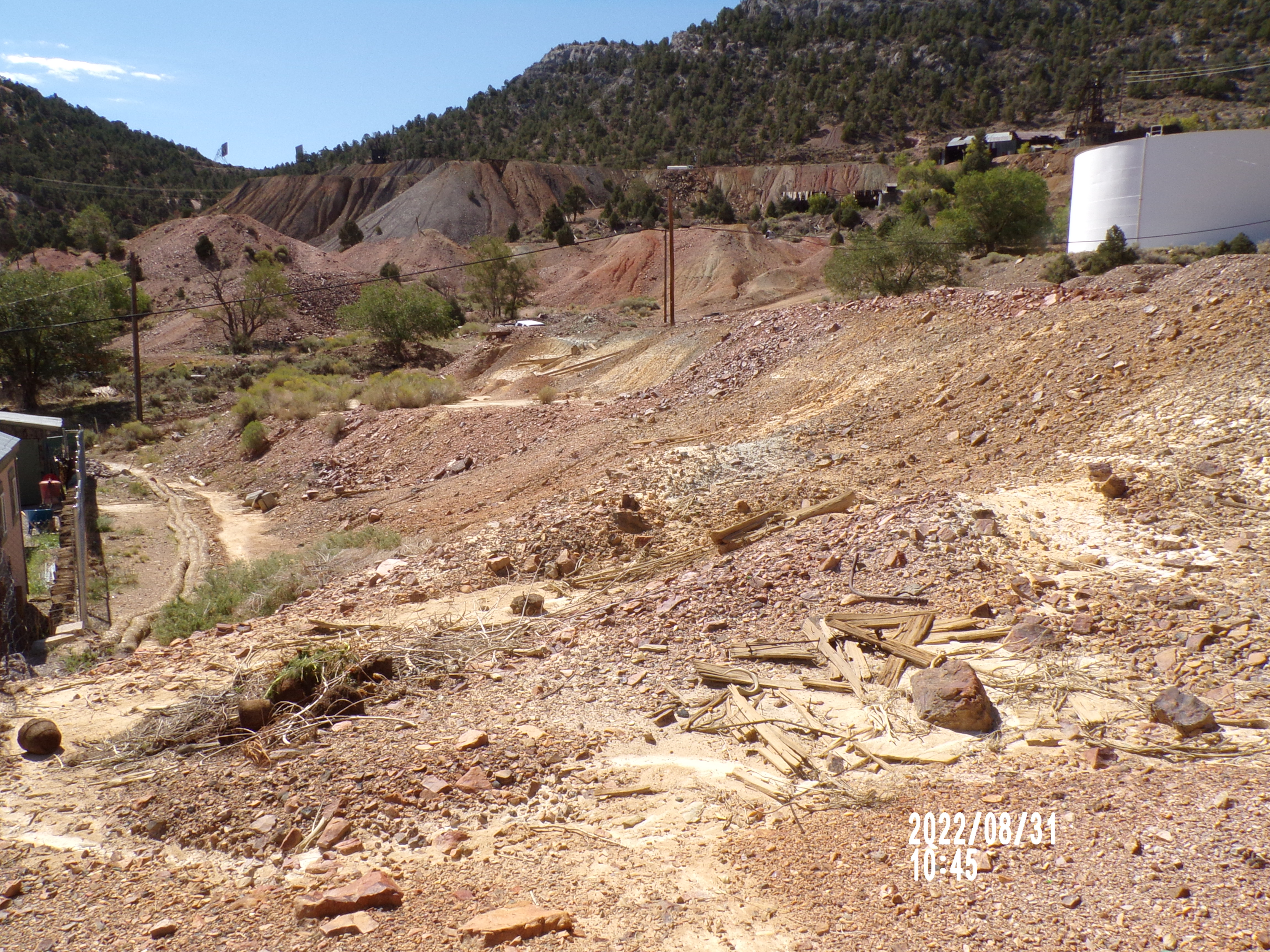 Tank Road Parcel with tailings, part of Operable Unit 1 (OU1) on Treasure Hill in Pioche, Lincoln County, Nevada. 