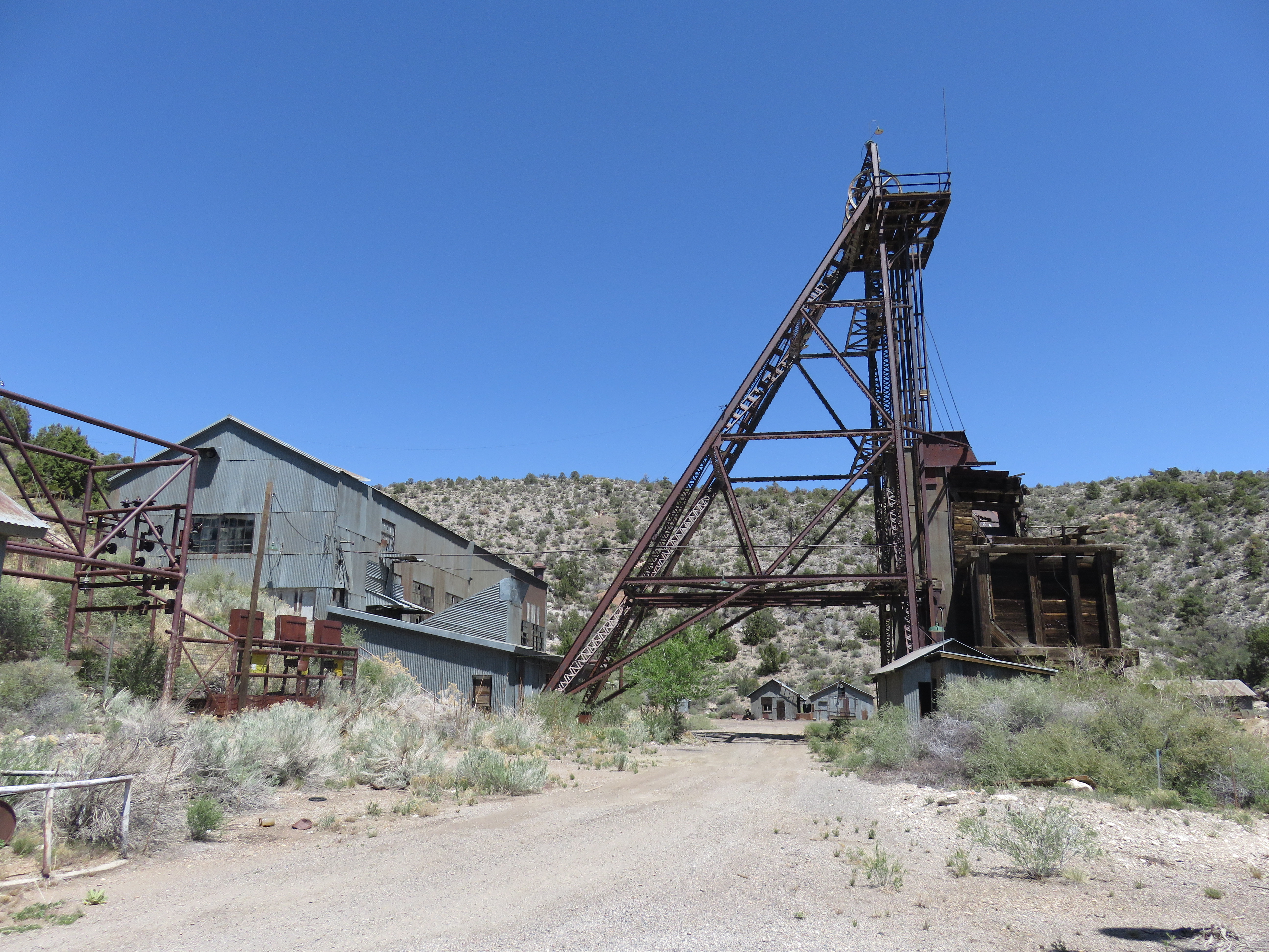 Caselton Mine Shaft #2 headframe part of Operable Unit 3 (OU3) at the Caselton Mine Site near Pioche, Lincoln County, Nevada.